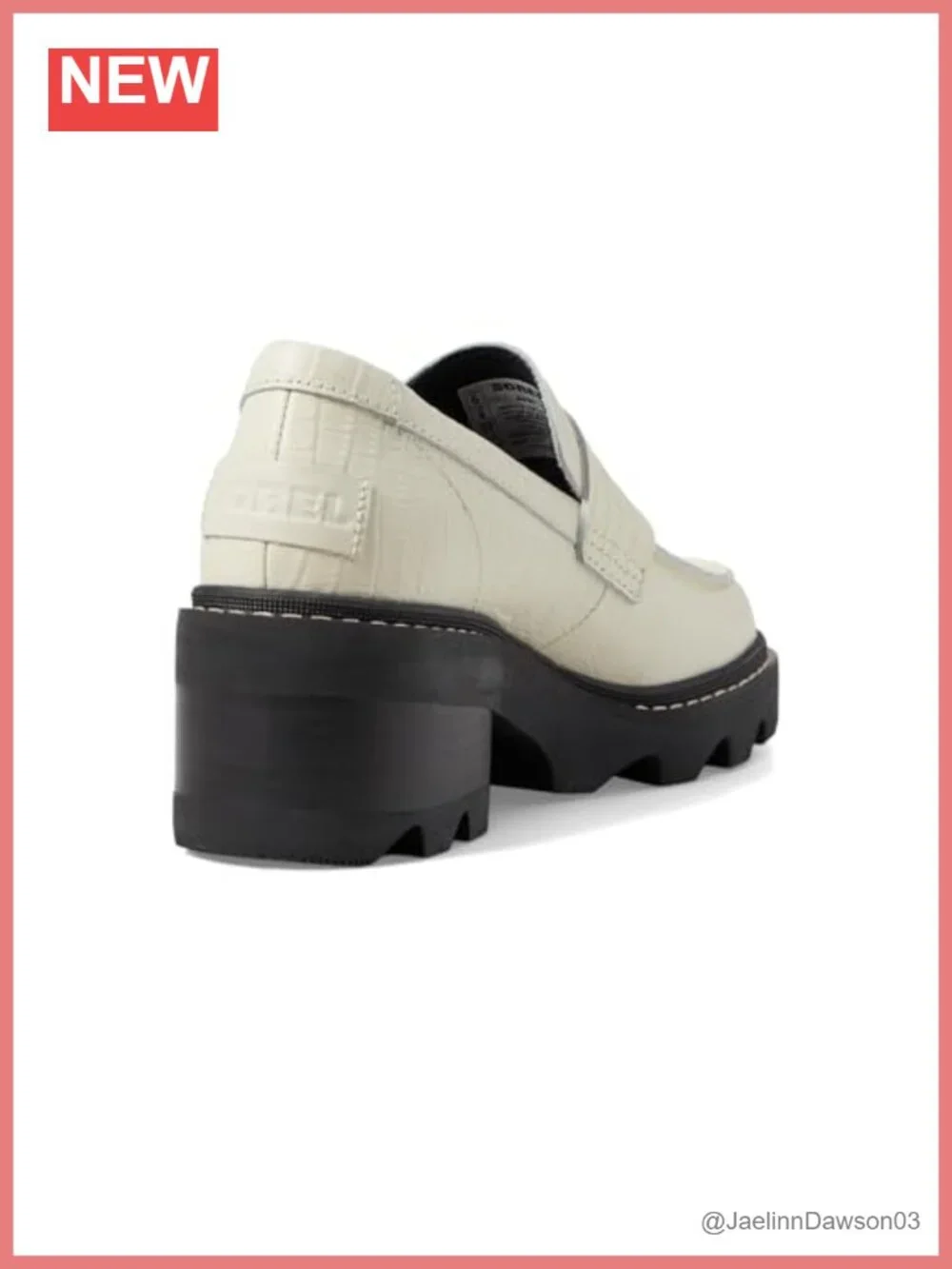 Sorel Joan Now City Loafer Leather Slip-On Work Shoe Block Heel Water Resistant